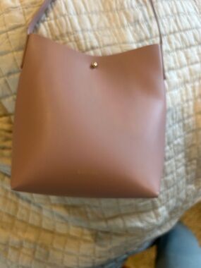 Women's Mauve Shoulder Bag - Minimal Leather Tote